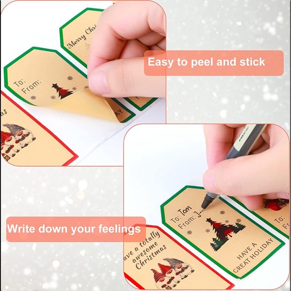 🎄 50 HOLIDAY PRESENTS LABELS 2024 - Kraft color - Picture 2 of 7